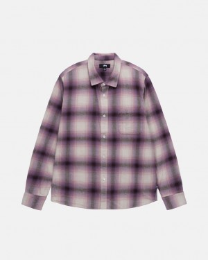 Camasa Barbati Stussy Bay Plaid Shirt Visinii | BTF-2216