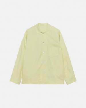 Camasa Barbati Stussy Tekla Poplin Pyjama Shirt Verzi Deschis | ROZ-8396