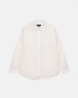 Camasa Dama Stussy Light Weight Clasici Shirt Albi | YWG-4288