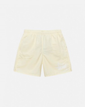 Costume De Baie Barbati Stussy Big Basic Apa Scurte Albi | EWY-5705