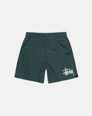 Costume De Baie Barbati Stussy Big Basic Apa Scurte Verzi | VXE-8059