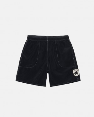 Costume De Baie Dama Stussy Surfman Patch Apa Scurte Negrii | XHP-0167