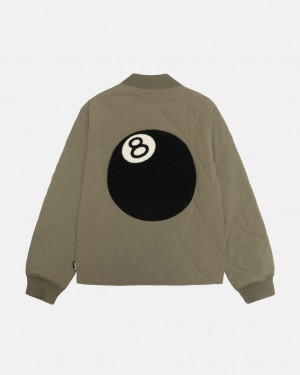 Geci Barbati Stussy 8 Ball Matlasat Liner Jacket Masline Verzi | GXA-2357