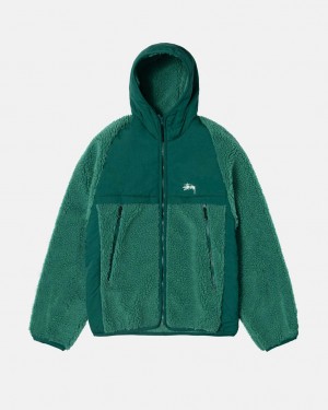 Geci Barbati Stussy Sherpa Paneled Cu Glugă Jacket Turcoaz | JUX-5491