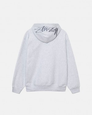 Hanorac cu Gluga Barbati Stussy Back Hood Applique Hoodie Gri | PHY-3099