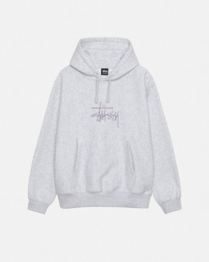 Hanorac cu Gluga Barbati Stussy Basic Applique Hoodie Gri | QBF-3617