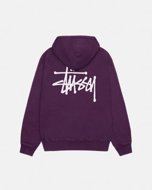 Hanorac cu Gluga Barbati Stussy Basic Stussy Hoodie Pigment Dyed Violet | PHL-1187