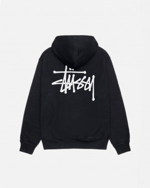 Hanorac cu Gluga Barbati Stussy Basic Stüssy Pigment Dyed Hoodie Negrii | NMA-7664