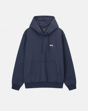 Hanorac cu Gluga Barbati Stussy Overdyed Stock Logo Hoodie Bleumarin | LWE-1537