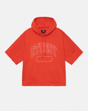 Hanorac cu Gluga Barbati Stussy Ss Boxy Cropped Hoodie Portocalii Inchis | AMP-1223