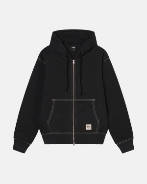 Hanorac cu Gluga Dama Stussy Double Face Label Zip Hoodie Negrii | ANT-6229