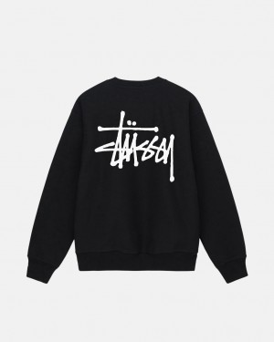 Hanorace Barbati Stussy Basic Stussy Crew Negrii | ROS-6981