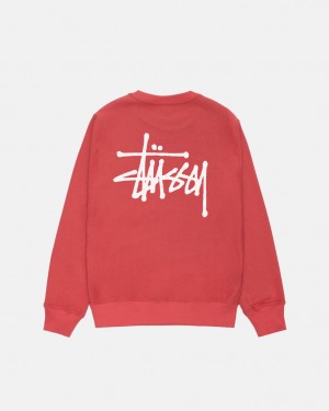 Hanorace Barbati Stussy Basic Stussy Crew Rosii | OHZ-9625