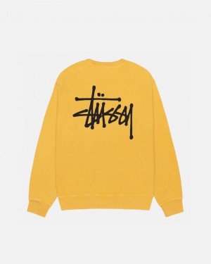 Hanorace Barbati Stussy Basic Stussy Crew Pigment Dyed Galbeni | CIT-6031