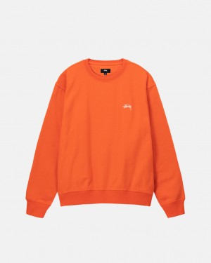 Hanorace Barbati Stussy Overdyed Stock Logo Crew Portocalii | UOY-6602