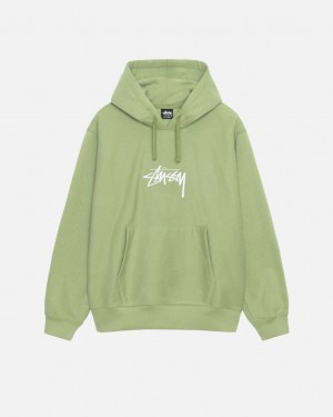 Hanorace Barbati Stussy Stock Logo Applique Hood Verzi | NLS-6619