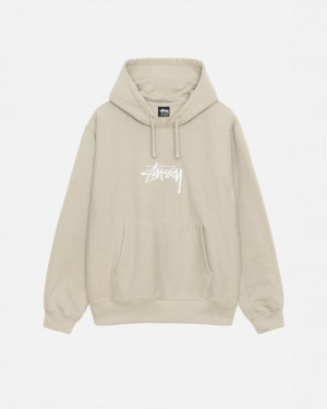 Hanorace Barbati Stussy Stock Logo Applique Hood Kaki | HZV-3237