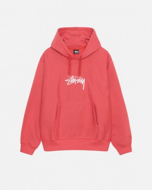 Hanorace Barbati Stussy Stock Logo Applique Hood Rosii | EYA-0368