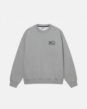 Hanorace Barbati Stussy Fleece Crew Gri Inchis | RDT-1604