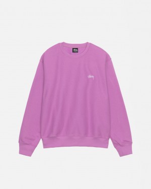 Hanorace Dama Stussy Stock Logo Crew Violet | TUG-0626