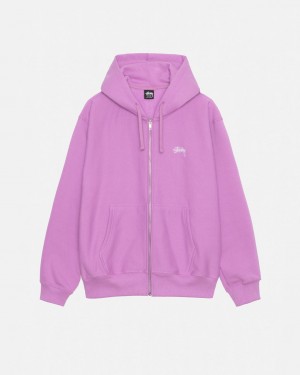 Hanorace Dama Stussy Stock Logo Zip Hood Violet | JAD-6919