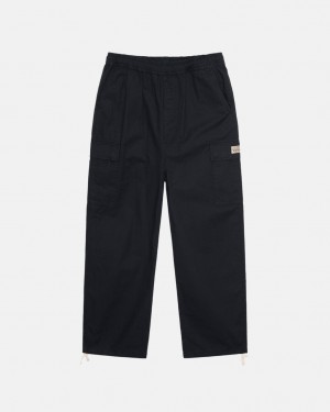 Pantaloni Barbati Stussy Beach Pant Ripstop Cargo Negrii | HVO-2638