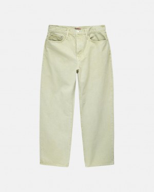 Pantaloni Barbati Stussy Double Dye Big 'Ol Jeans Albi | IXM-5198