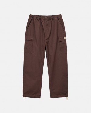 Pantaloni Barbati Stussy Ripstop Cargo Beach Pant Maro | KYG-4532