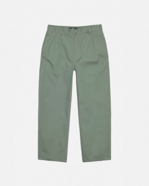 Pantaloni Barbati Stussy Workgear Trouser Twill Verzi | BAL-2175