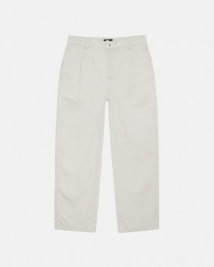 Pantaloni Barbati Stussy Workgear Trouser Twill Albi | KIA-3808