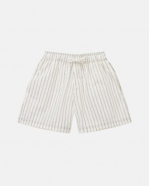 Pantaloni Scurti Barbati Stussy Tekla Poplin Pyjama Shorts Bej | QUJ-3749