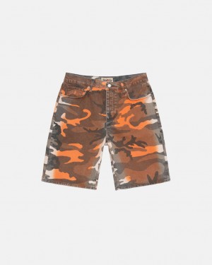 Pantaloni Scurti Dama Stussy Spray Dye Big Ol' Shorts Portocalii Camuflaj | OQT-1239