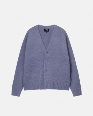 Pulovere Barbati Stussy Brushed Cardigan Violet | LEM-1038