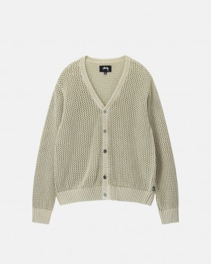 Pulovere Barbati Stussy Loose Gauge Cardigan Bej | JPD-5088