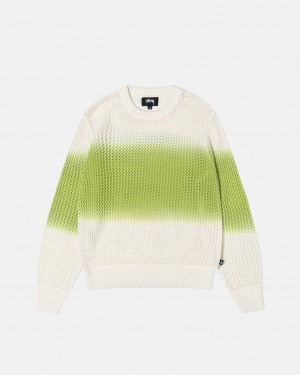 Pulovere Barbati Stussy Pigment Dyed Loose Gauge Knit Pulovere Verzi Inchis | VXB-6108