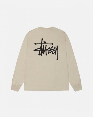 Tricou Barbati Stussy Basic Stussy Ls Tee Kaki | XOT-0262