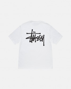 Tricou Barbati Stussy Basic Stussy Tee Albi | TUK-3770