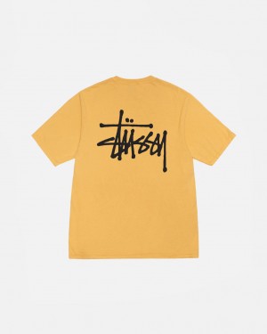 Tricou Dama Stussy Basic Stussy Tee Pigment Dyed Galbeni | QYT-6823