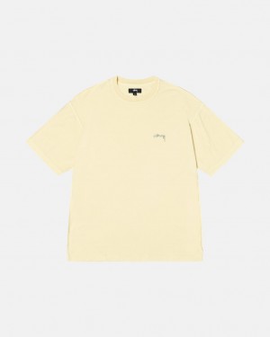 Tricou Dama Stussy Pig. Dyed Inside Out Crew Galbeni | YTJ-0064