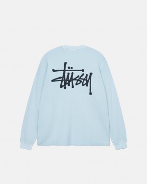 Topuri Barbati Stussy Basic Stock Ls Thermal Albastri Deschis | LJE-4234