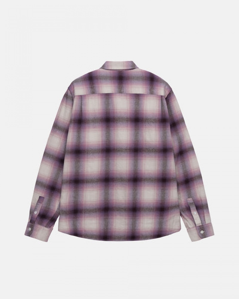 Camasa Barbati Stussy Bay Plaid Shirt Visinii | BTF-2216