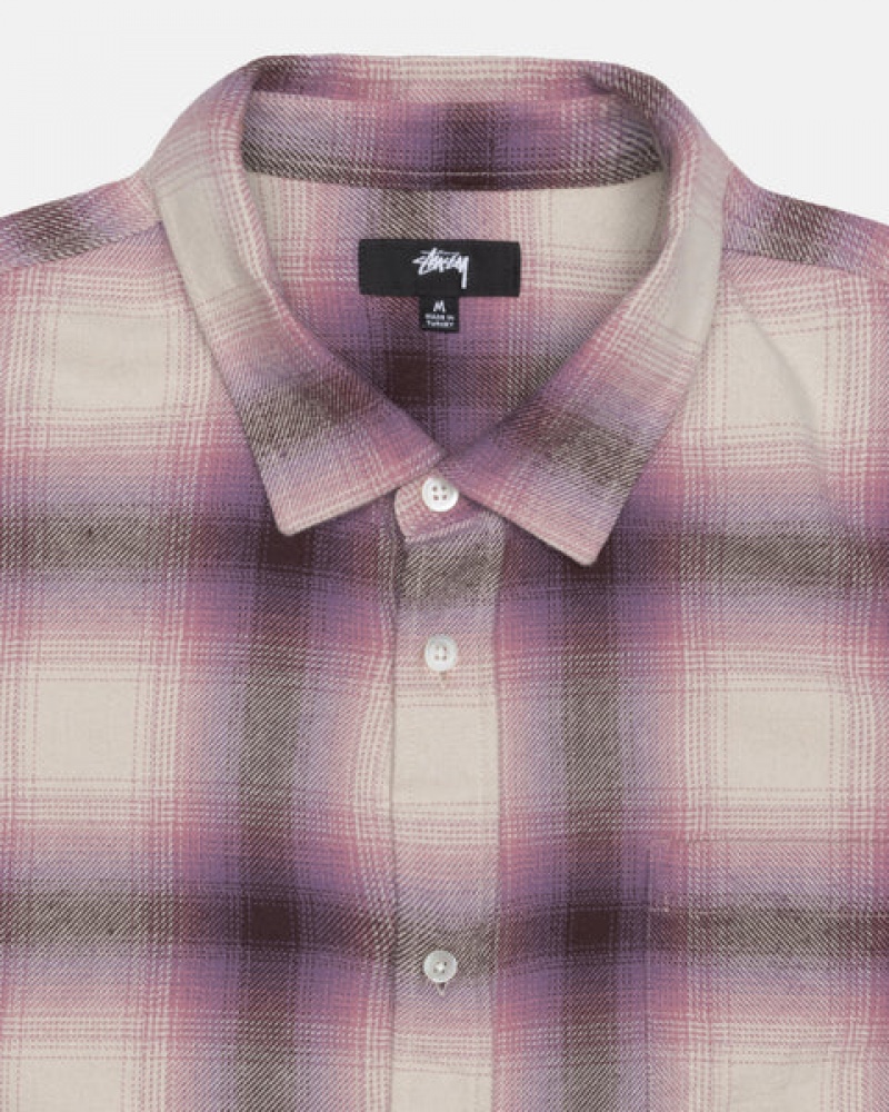 Camasa Barbati Stussy Bay Plaid Shirt Visinii | BTF-2216