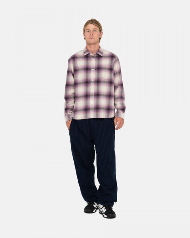 Camasa Barbati Stussy Bay Plaid Shirt Visinii | BTF-2216