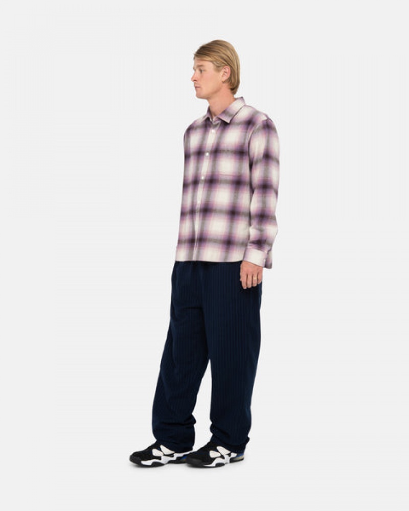 Camasa Barbati Stussy Bay Plaid Shirt Visinii | BTF-2216