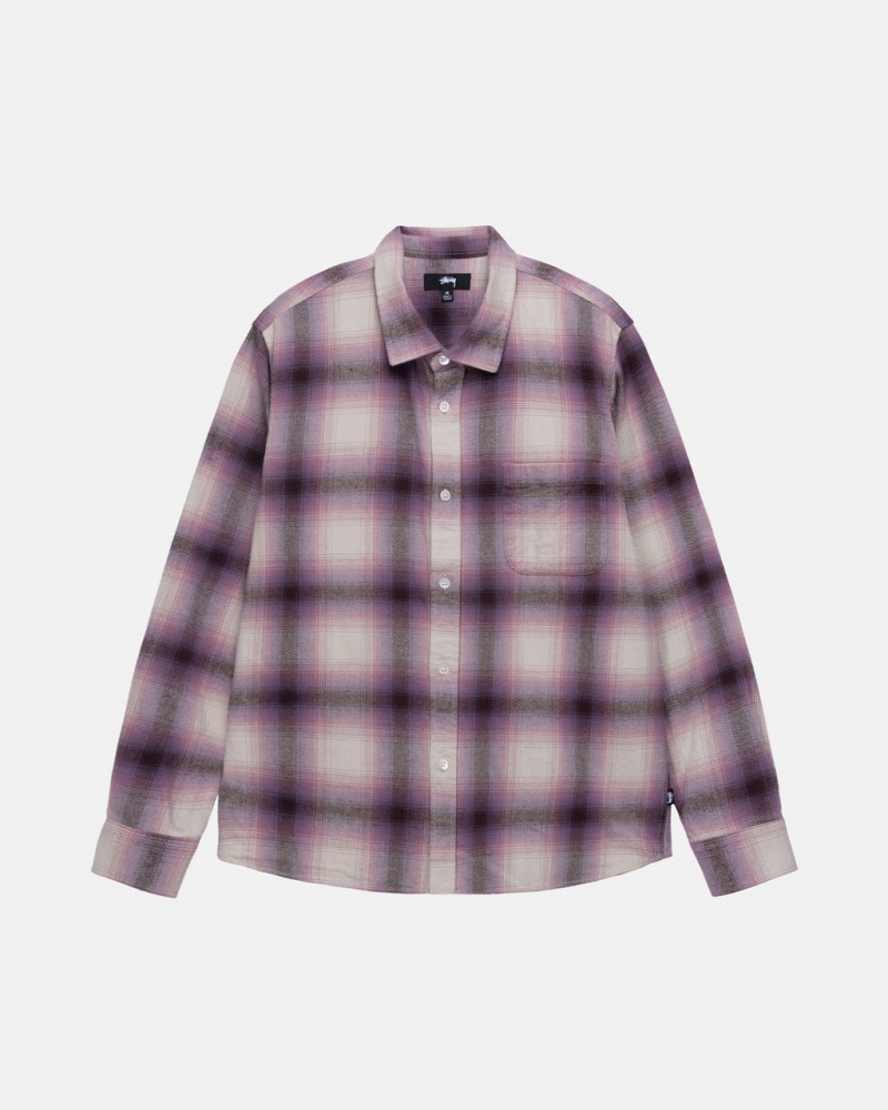 Camasa Barbati Stussy Bay Plaid Shirt Visinii | BTF-2216