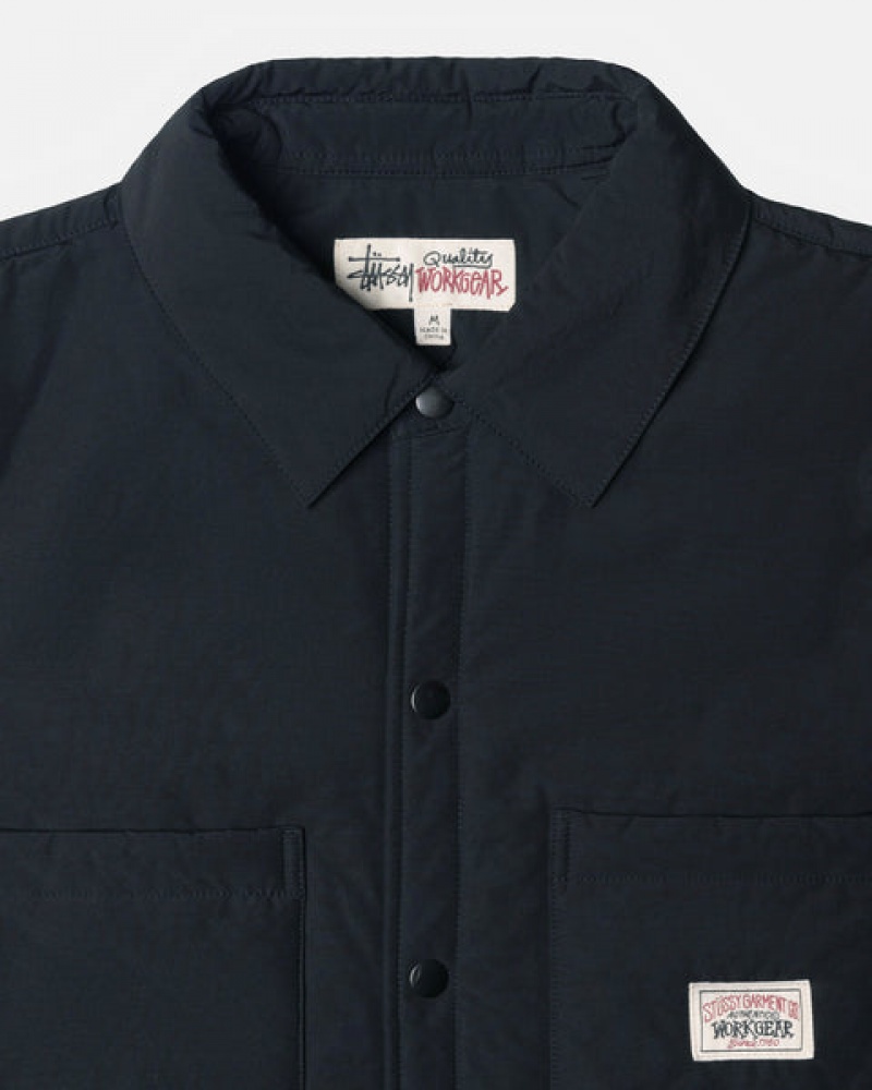 Camasa Barbati Stussy Căptușită Tech Over Shirt Negrii | NQE-7597