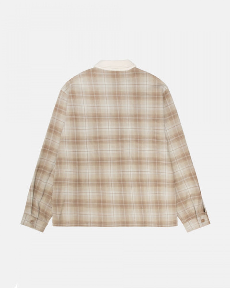 Camasa Barbati Stussy Frank Plaid Zip Shirt Maro | CNF-7655