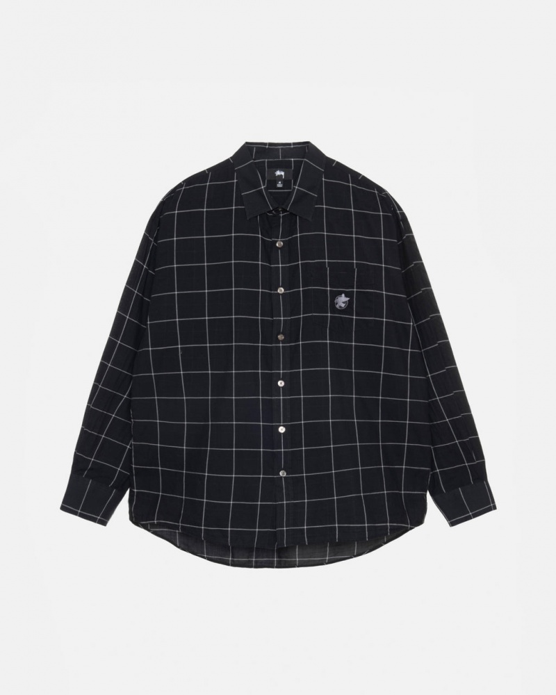 Camasa Barbati Stussy Light Weight Clasici Shirt Negrii | QIA-6756