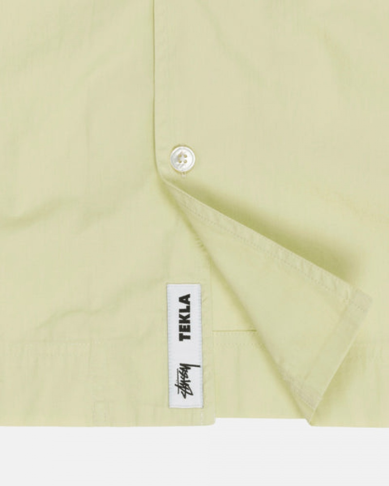 Camasa Barbati Stussy Tekla Poplin Pyjama Shirt Verzi Deschis | ROZ-8396