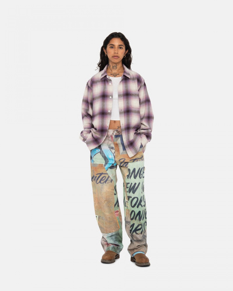 Camasa Dama Stussy Bay Plaid Shirt Visinii | JJJ-2311